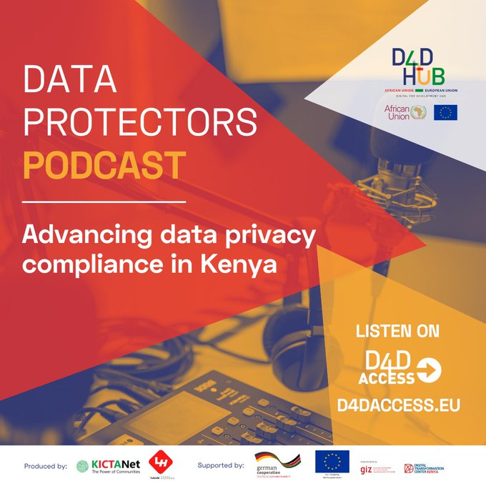 KICTANet's tweet photo. ⏩Kenya: Putting Data Privacy at the Heart of the Debate. Our podcast series in partnership with @D4DHub_AUEU, @DTC_Kenya &amp; Nairobi Legal Hackers brings together experts to explore data protection compliance &amp; share lessons learned #DataProtectorspodcast ⏩https://t.co/RRiUi54ZZ8 https://t.co/lzwpe6QMj5