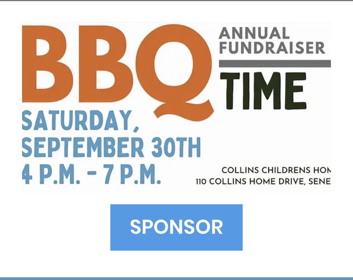 Visit @CollinsChildren website to help support their Annual Bbq Fundraiser coming up at the end of September!! Visit collinschildrenshome.org to learn more!