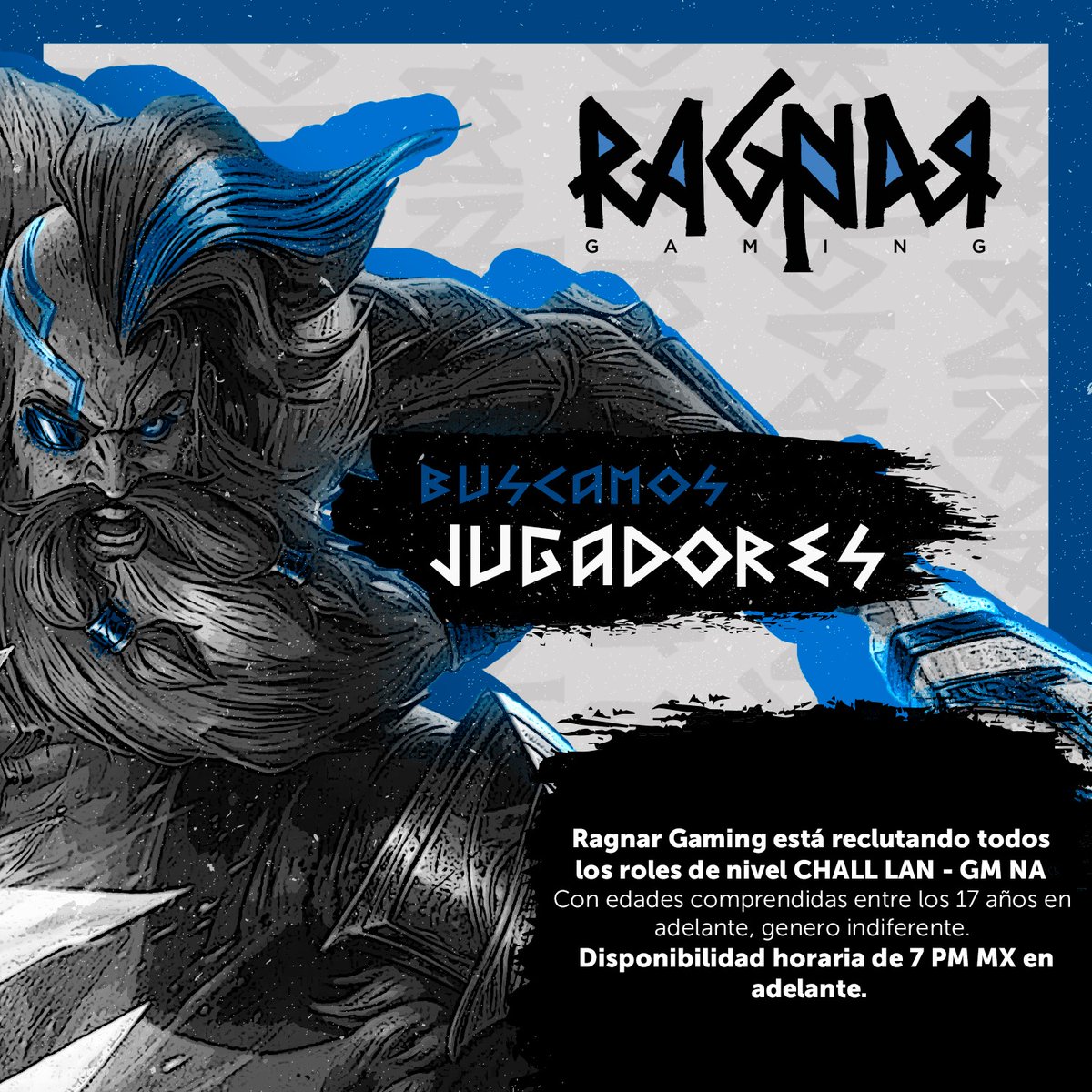 La organización Ragnar Gaming esta en búsqueda de jugadores para su escuadra de LAN de League of Legends. 

Interesados enviarnos la siguiente información: 

-Nombre
-Nick LAN o NA
-Nacionalidad
-Experiencia/League pedia.
-Edad
-Usuario de Discord
-OP.GG
-Disponibilidad