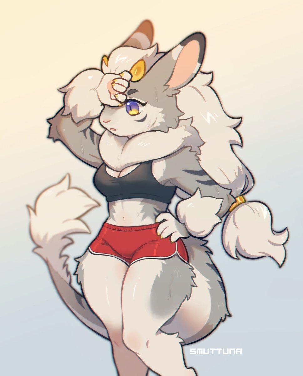 SmutTuna's tweet photo. gym day with vell #oc https://t.co/aSbdm7PXn3