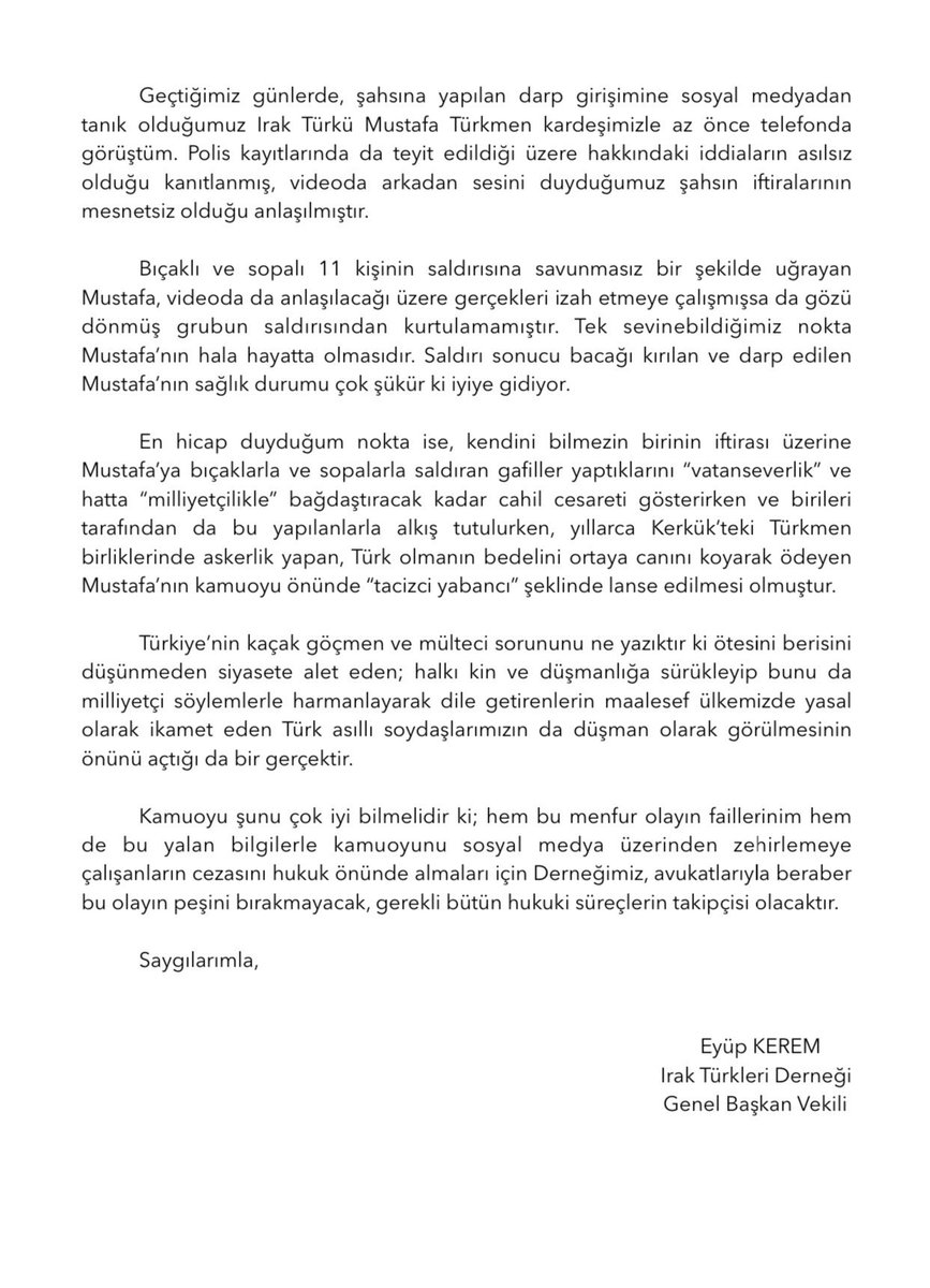 OguzKhanTweets's tweet photo. Irkçı vatan haini Ümit Özdağ’ın talimatıyla “Tacizci” iftirasıyla öldürülmekten son anda kurtulan Irak Türkmeni Mustafa’nın masum olduğu, Zafer Partili çapulcuların içindeki ahlaksız bir kadının bilinçli iftirası sonucu saldırıya uğradığı anlaşıldı.

Bunlar budur. Bu kadar cahil ve soysuzdur.

Bu kafatasçı ahmaklara göre Türk sadece Türkiye’den ibarettir.
Ne Misak-ı Milli sınırlarından ne de dünyanın dört kıtasına kök salmış imparatorluk bakiyesinden haberleri vardır.

Bunlar 195 Azerbaycanlı Türk evladını Boraltan Köprüsü’nde Ermeni’ye teslim edip, köprünün diğer ucunda infaz edilmelerini izleyen korkak, köksüz, soysuz, imansız ve iz’ansızların artığıdır.

Bunlarla uğraşacağız.
Bunlara Türk’ün Türkiye’den ibaret olmadığını, dört kıtada kan kardeşi, 7 kıtada din kardeşleri olduğunu öğreteceğiz.

Bu kimliksiz ve tarihsizlere, Türkiye’nin tüm kan ve din kardeşlerinin tek sığınağı olduğunu, bundan gurur duyamayanın bu ülkeye düşman olanların uşağı olduğunu göstereceğiz.

Ümit Özdağ denen alçak provokatör ve çapulcularının bu ülke insanının başını öne eğdirecek bir utanç yaşatmalarına daha fazla izin vermeyeceğiz !