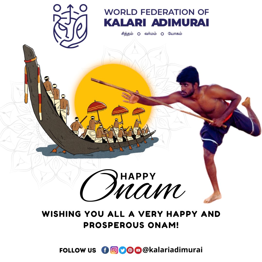 KalariAdimurai's tweet photo. Celebrate this Onam festival with joy and happiness. Happy Onam!!🌻🌻

#kalari #silambam #onam2023 #celebrateonam #HarmonyAndHappiness #HarvestCelebration #onamashamsakal #keralarituals  #keralatradition #keralafestival #onamfestival #onasadhya #pookalam #happyonam https://t.co/vx4TmSMYlJ