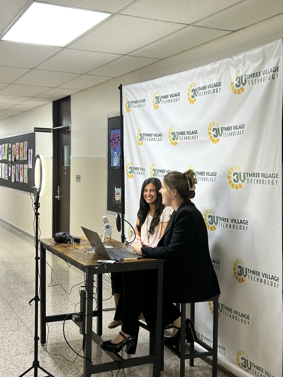 GaryYTechnology's tweet photo. @MrsRubyEDU  interviewing new @3vcsd teachers during orientation for @inthevillagepod.  
@3VTechnology https://t.co/SxL6UkYcTc