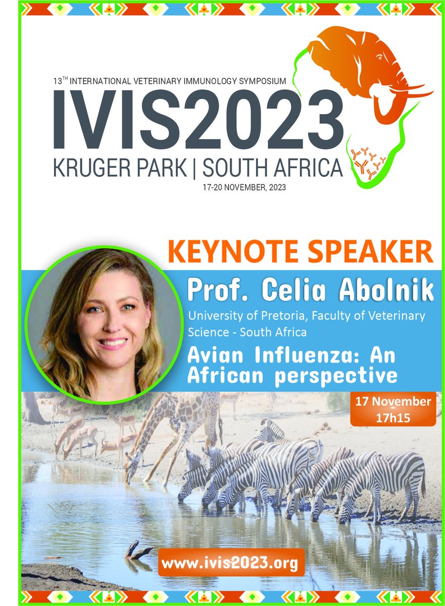CorneEngel's tweet photo. @ivis2023 
Profiling Keynote Speaker, Prof Celia Abolnik from the University of Pretoria presenting on Avian Influenza: An African perspective at @ivis2023 
To register, follow the link below:
https://t.co/paPCk0xqZU https://t.co/v92zgdkVa3