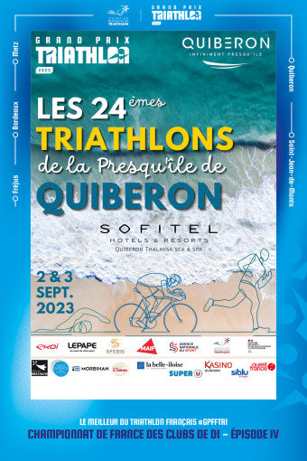 Venez assister samedi 2 septembre à la 4ème étape du Grand Prix de Triathlon à Quiberon ! Coup d’envoi à 13h30 sur la grande plage de Quiberon. Entrée libre. Séance de dédicace, rencontre avec les athlètes et goodies à remporter seront au programme.