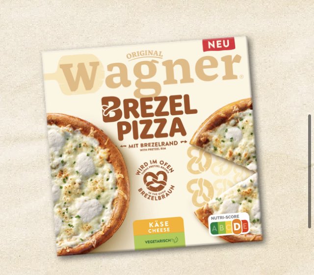 AnnaMariaSturm's tweet photo. Brezel Pizza gibts schon im Kühlregal @originalwagner #DHDL #brizza https://t.co/cZ1xLVFsD9