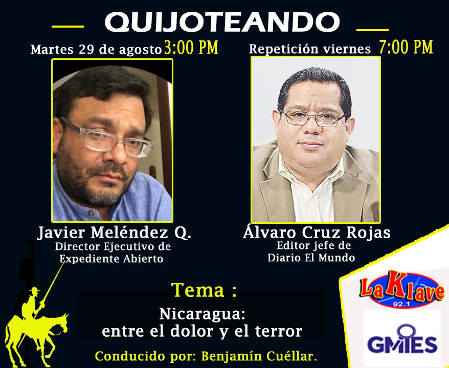 RadioLaKlave92's tweet photo. #Programa l Quijoteando 📷
Este martes 29 de agosto no te pierdas tu programa "Quijoteando" a las 3:00 pm y su repetición viernes 7:00 pm. Sintonízalo en
📷92.1 FM o en nuestra página web
📷 https://t.co/E1XdCD4Ian https://t.co/xr7kBsgKFK