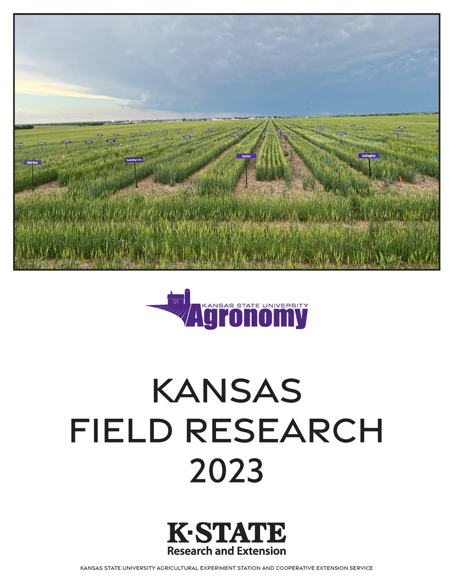 KStateAgRsch's tweet image. Check out the latest @KStateAgron Field Research report at ksre-learn.com/2023FieldReport! Studies include canola, corn, grain sorghum, management practices, soybean, weed science, and wheat. Trials conducted at more than 12 @ksmesonet locations across the state! @KStateRE @kstateag