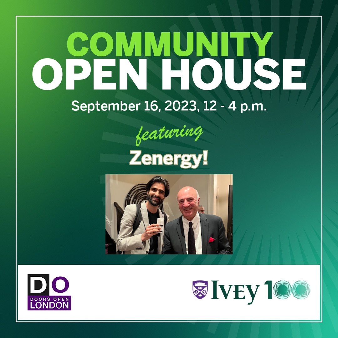 Join us for Ivey’s Community Open House event in partnership with @HeritageCouncil to tour our facility and meet alumni and student-owned food and beverage businesses, including @chewzenergy! Learn more: ivey.uwo.ca/news/events/20… #Ivey100 #DoorsOpenLondon