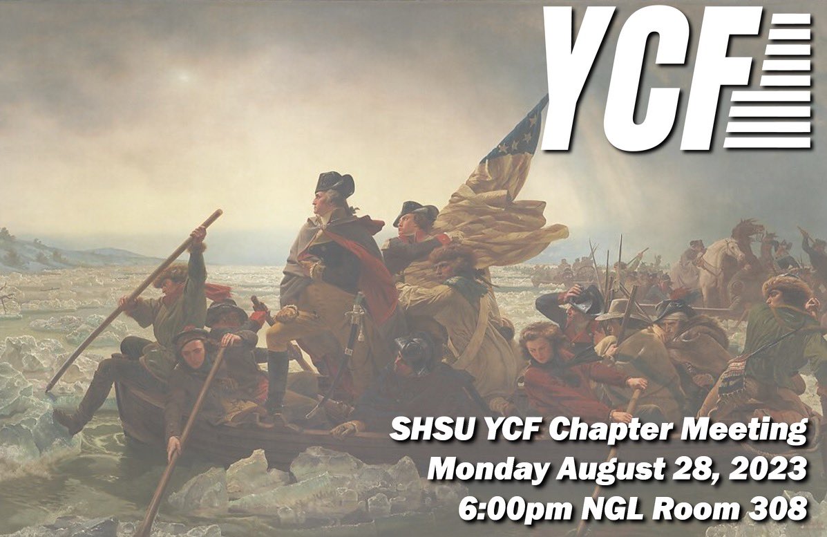 YCFSamHouston's tweet photo. We’re back, SHSU! 
Join us tonight for the first YCF Chapter meeting of the semester! We have a busy year ahead of us &amp; lots of big plans. 
See y’all this evening!! https://t.co/ycgvNpDap5
