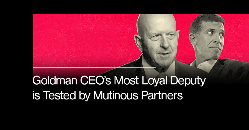 business's tweet photo. Goldman executives frustrated with David Solomon's leadership are turning attention to the bank's No. 2.