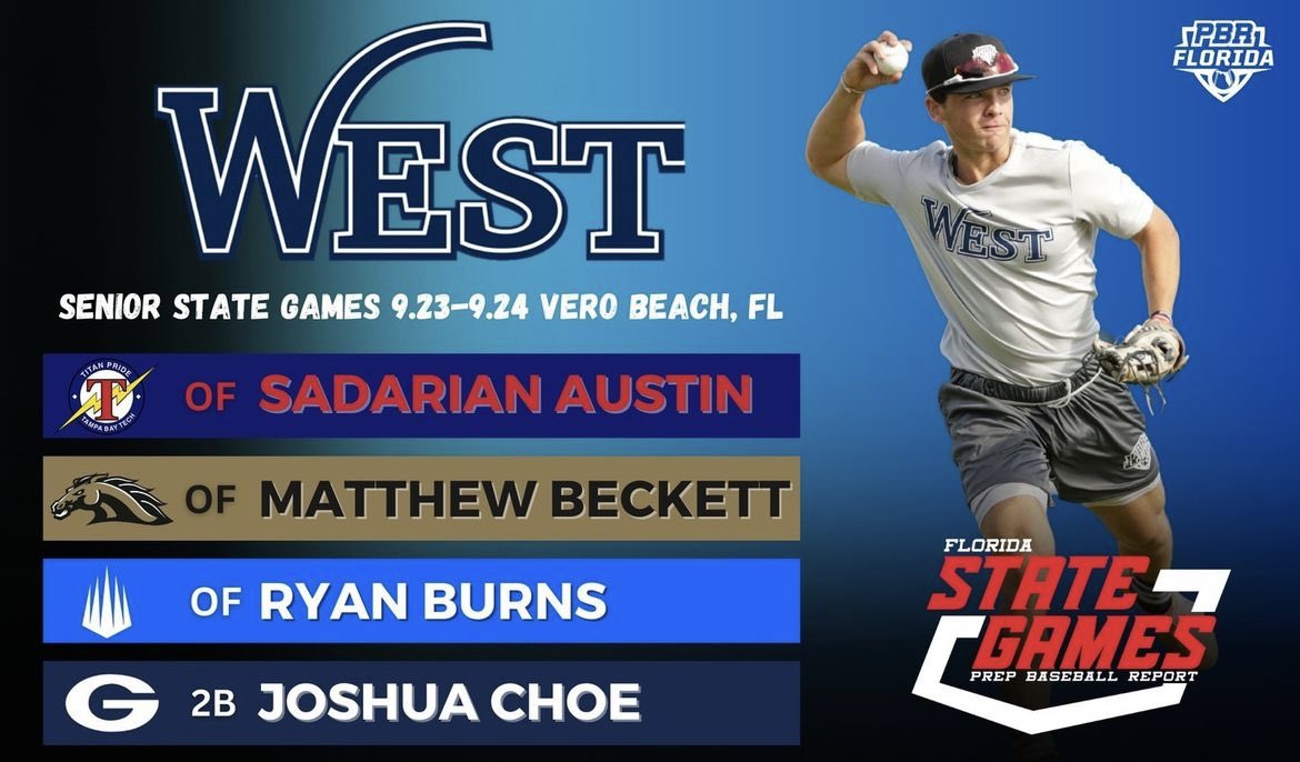 Congrats to Titans 2024 OF Sadarian Austin @AustinSadarian on his selection to the Senior State Games in Vero Beach! Uncommitted OF: grades+, toolsy and flies! Coaches get at me ✊