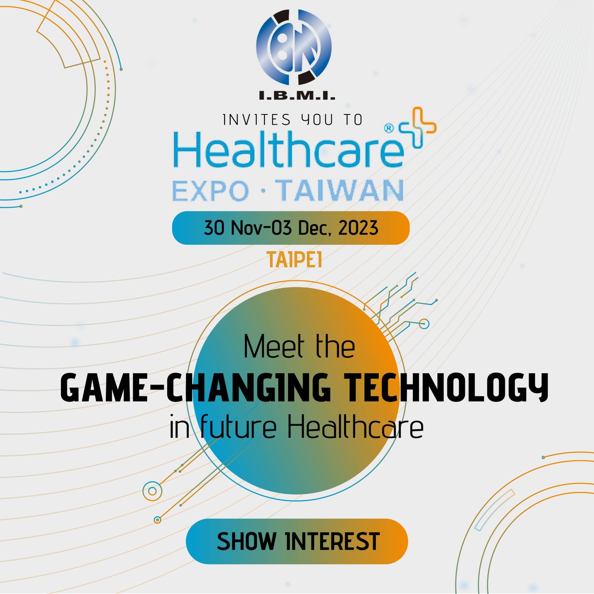 TAKE THE LEAD AND BEAT THE FIELD WITH GAME CHANGING TECHNOLOGIES

Purchasing & procurement departments, digital healthcare providers, local agents and distributors. Be part of an exciting future envisaged by Taiwan Institute for Biotechnology and Medicine Industry (IBMI).