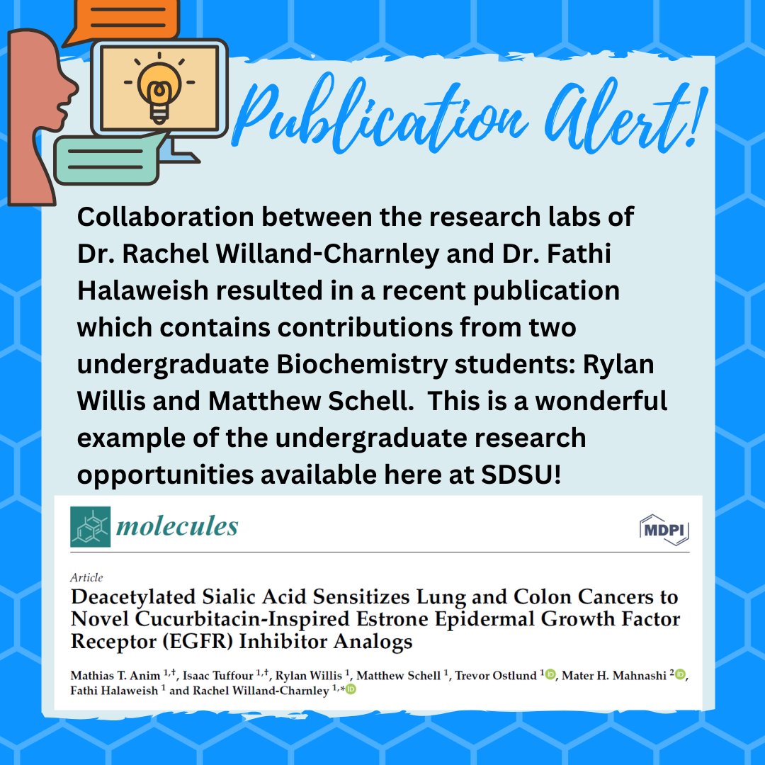 SDStateChemBio's tweet photo. Congratulations to the RAWC and Halaweish research labs on their recent publication "Deacetylated Sialic Acid Sensitizes Lung and Colon Cancers to Novel Cucurbitacin-Inspired Estrone Epidermal Growth Factor Receptor (EGFR) Inhibitor Analogs": https://t.co/0kenxnfBrH https://t.co/bBtRjtNYhQ