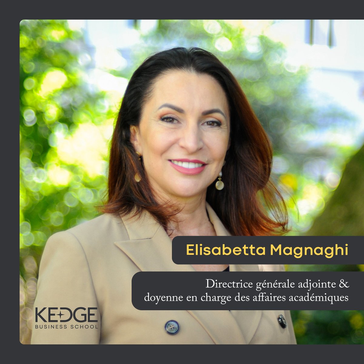 #Nomination 📣 | Nous avons le plaisir de vous annoncer la nomination de Elisabetta Magnaghi, en qualité de directrice générale adjointe et doyenne en charge des affaires académiques de KEDGE Business School.
