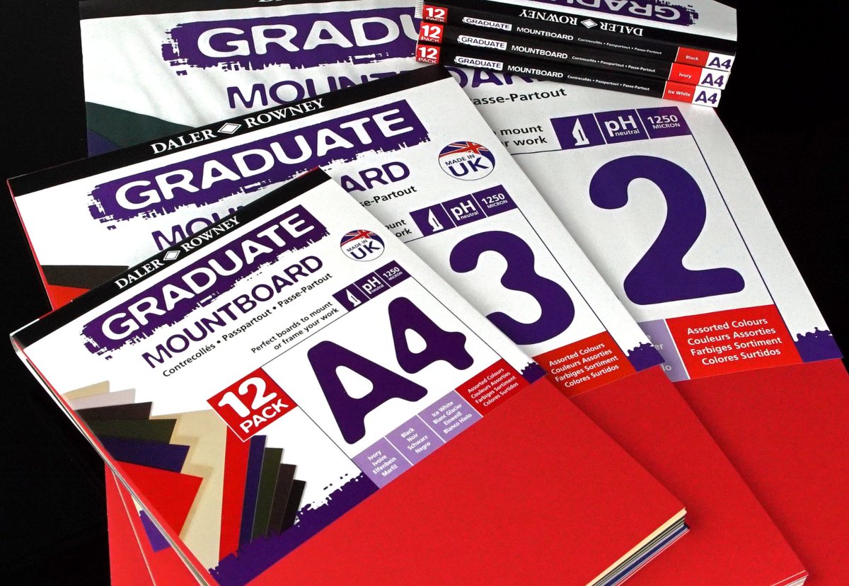 DalerRowney's tweet photo. The Graduate Mountboards are perfect for student mounting and framing purposes. The range is available in A1 format in various colours and A4, A3 & A2 formats in a short selection of colours.
https://t.co/PqhjLsmRaT
#GraduateConcept #DalerRowney #ArtStudent #InspiringCreativity https://t.co/QdN0Qrwmsy