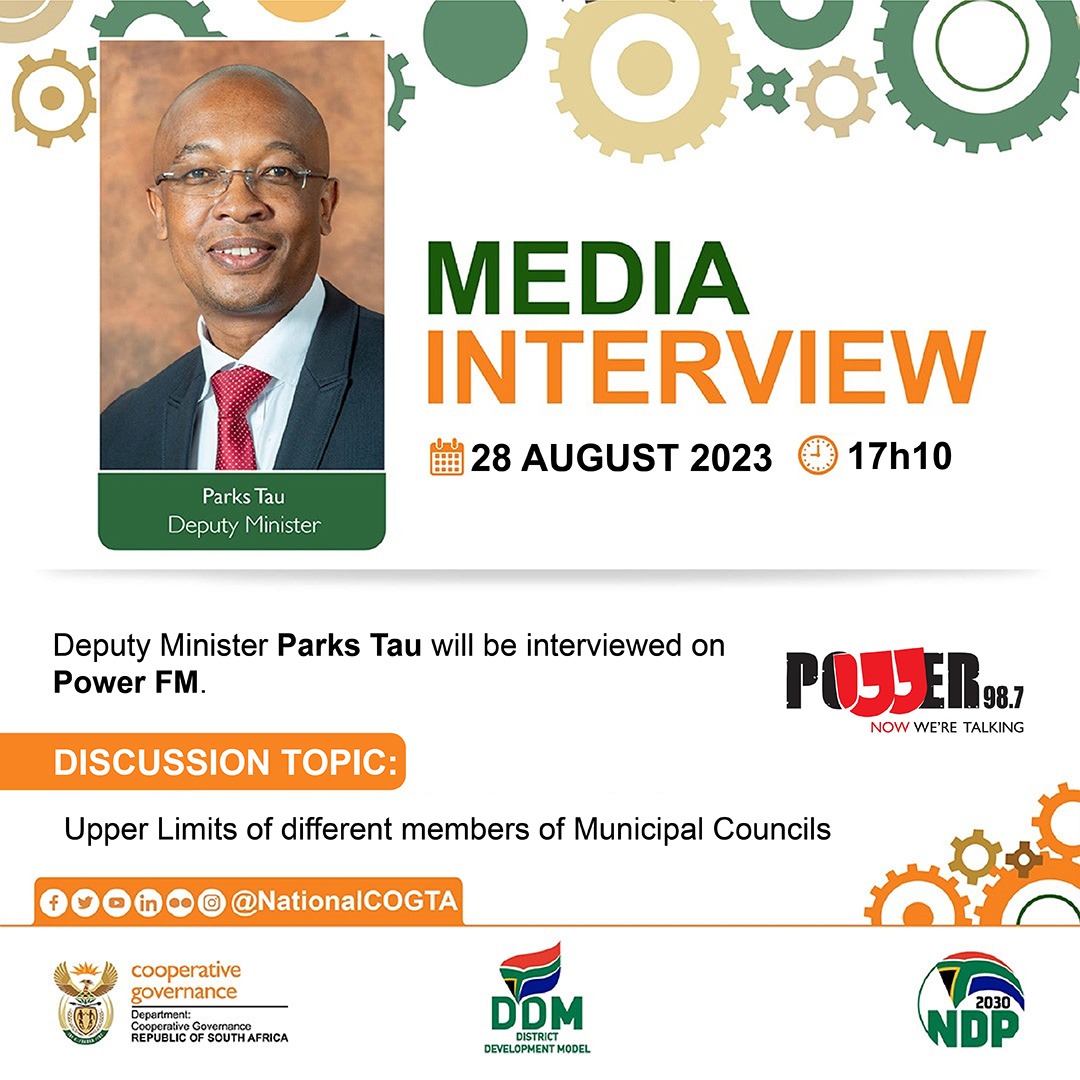 TauParks's tweet image. We&apos;ve accepted the invitation by #Thabiso @POWER987News to discuss the recently gazetted (3,8% increase) Upper limits for public office-bearers in our Municipalities. Tune in at 17h10 this afternoon #LocalGovatWork @SALGA_Gov @NationalCoGTA
