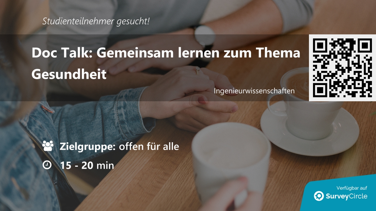 daily_research's tweet photo. Teilnehmer für Online-Studie gesucht!

Thema: "Doc Talk: Gemeinsam lernen zum Thema Gesundheit" https://t.co/7Kpjj8joBr via @SurveyCircle #unidue

#CollaborativeLearning #knowledgeconstruction #PartnerPerception #empirical https://t.co/SB5675QrEg