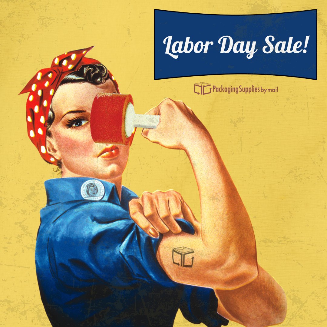 packsupplymail's tweet photo. Channeling our inner Rosie this Labor Day!   'We Can Do It!' – and by "it", we mean give you 5% off our entire website. Dive in and celebrate your hard work with us. 

Promo Code: LABOR

 #LaborDaySavings #RosieVibes #LaborDayWeekend #HappyLaborDay #WorkHardPlayHard #Unions https://t.co/pQDvYkqlkv