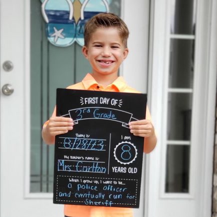 Happy First Day of School, Virginia Beach! Check out what my grandson Brantley wants to be when he grows up:

#brantleyforsheriff #vbcpsback2school #BackToSchool #virginiabeach