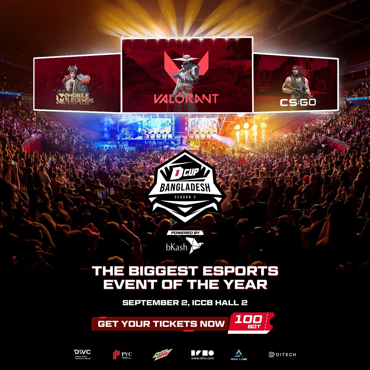 CounterStrikeBD's tweet photo. Gear up for gaming glory at D1 Cup Season 2 powered by bKash Grand Finale!
Reserve your spot now and experience the ultimate esports showdown!
#esports #d1cupseason2 #DiscoveryOne #bKash #Valorant #csgo https://t.co/L5gE8nD5tv