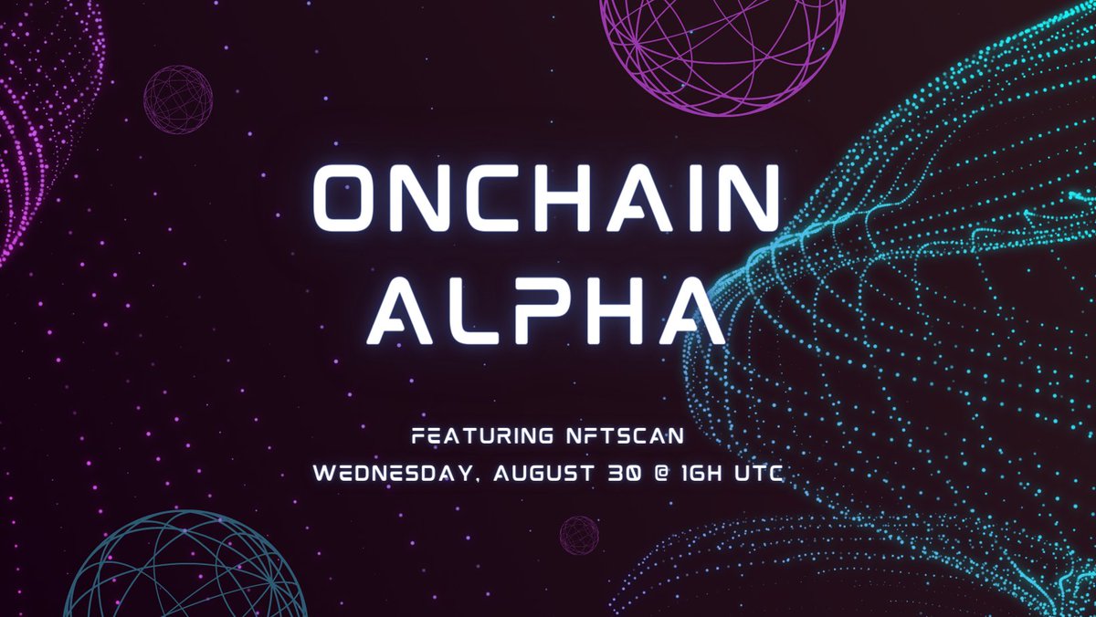 Our newest pod @OnchainAlphaPod continues this week We’re excited to have @thedatadood chatting with Rose, BD Lead @nftscan_com, to learn what it takes to build the world’s largest NFT assets database, analyze and standardize NFT asset data onchain, and service 2000+ web3…