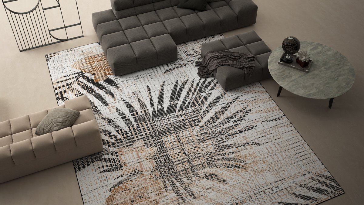 Yo2Designs's tweet photo. Area rug Collection  "Tropical Fiery" by Yo2

Design by: @periclesliatsos

Mainly inspired by nature and the way wind passes through the palm leaves. Movement along with composition creates something truly beautiful, simple, and elegant. https://t.co/z3uTqvLKHn