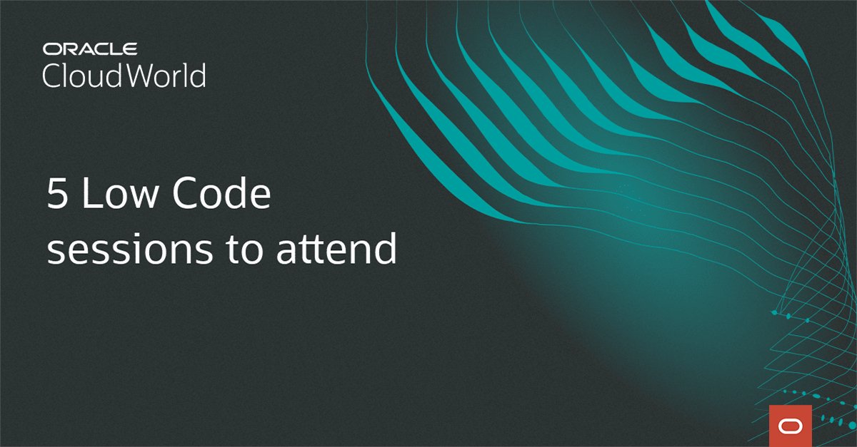 MaryBethRaven's tweet photo. Mark your calendars! Here are 5 #LowCode demos to attend at @Oracle #CloudWorld for #developers of all skill levels. https://t.co/3GgwC4o4N0 https://t.co/j8HC5f6RsP