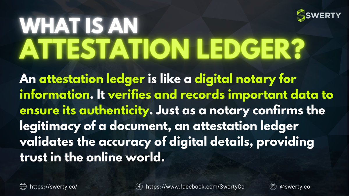 SwertyCo's tweet photo. Curious🤔about how #digital proofs can ensure #authenticity?🔒Let's unlock the Power of Attestation #Ledgers today!🌞

Follow @SwertyCo for more latest #Web3-related news, contents, and insights.🟢 https://t.co/YdzxUovIjv