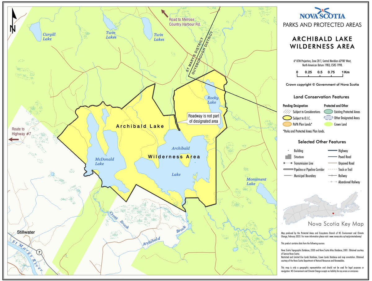 A map is now posted of Archibald Lake Wilderness Area by <a href="/ns_environment/">NS Environment and Climate Change</a>. 684 hectares. Looks good. #SaveArchibaldLake