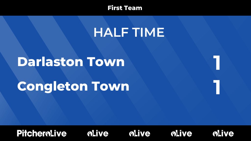 DarloTown1874FC's tweet photo. HALF TIME: Darlaston Town 1 - 1 Congleton Town
#DARCON #Pitchero
https://t.co/TneUmExpri https://t.co/AMvDCl4ZTi