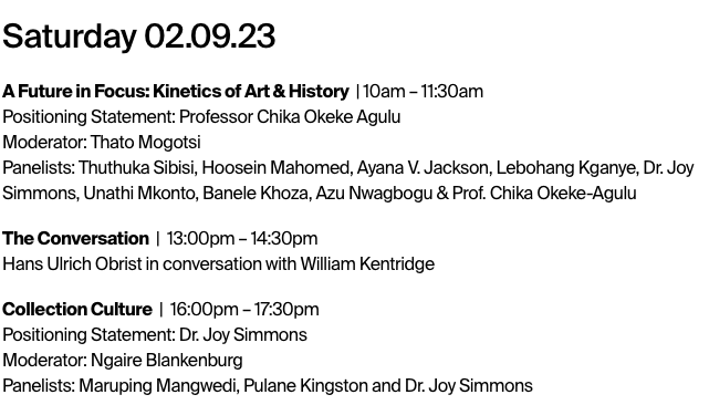 bmw_ycc's tweet photo. FUTURE IN FOCUS: Anchored on an essay by Chika Okeke-Agulu, this panel responds to his provocations. How does shifting discourse about African modernity colour the future for the practices of artists, curators and collectors of cultural history? https://t.co/3INCcaAdeZ