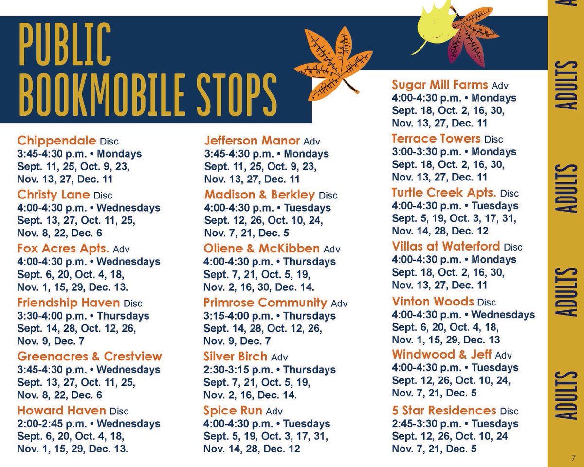 Find out where the bookmobile will be in September, October and November. Check out our latest newsletter, or head to our website: khcpl.org/bookmobile-sch…