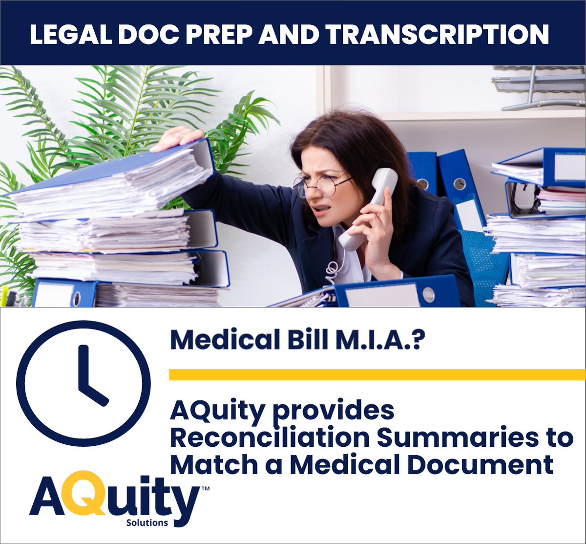 SolutionsAquity's tweet photo. AQuity's Reconciliation Services provide your firm with the support they need! https://t.co/oKO9KA8xjP
#TimeIsMoney #IMEDocPrep https://t.co/FebfGwlg1z