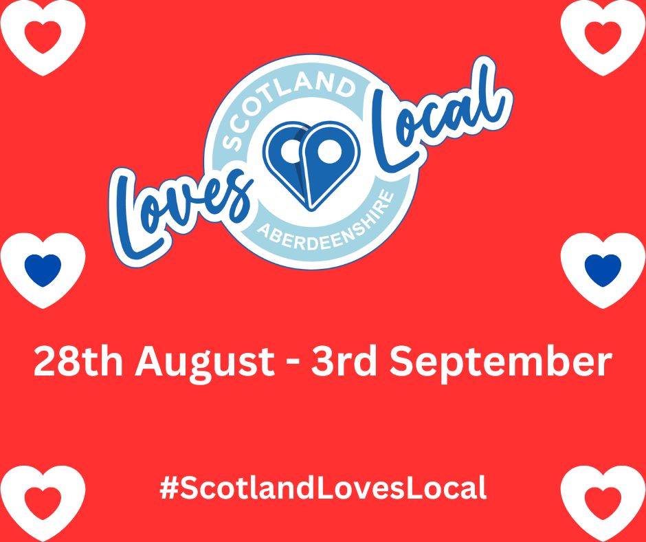 💙SCOTLAND LOVES LOCAL WEEK-ABERDEENSHIRE💙

🗓️ Mon 28 Aug-Sun 3 Sep

We understand the importance of thinking #local first every week but this week is #SLLWeek & has been specially chosen by @ScotlandsTowns to encourage us to #LoveLocal & #ChooseLocal for a better future
