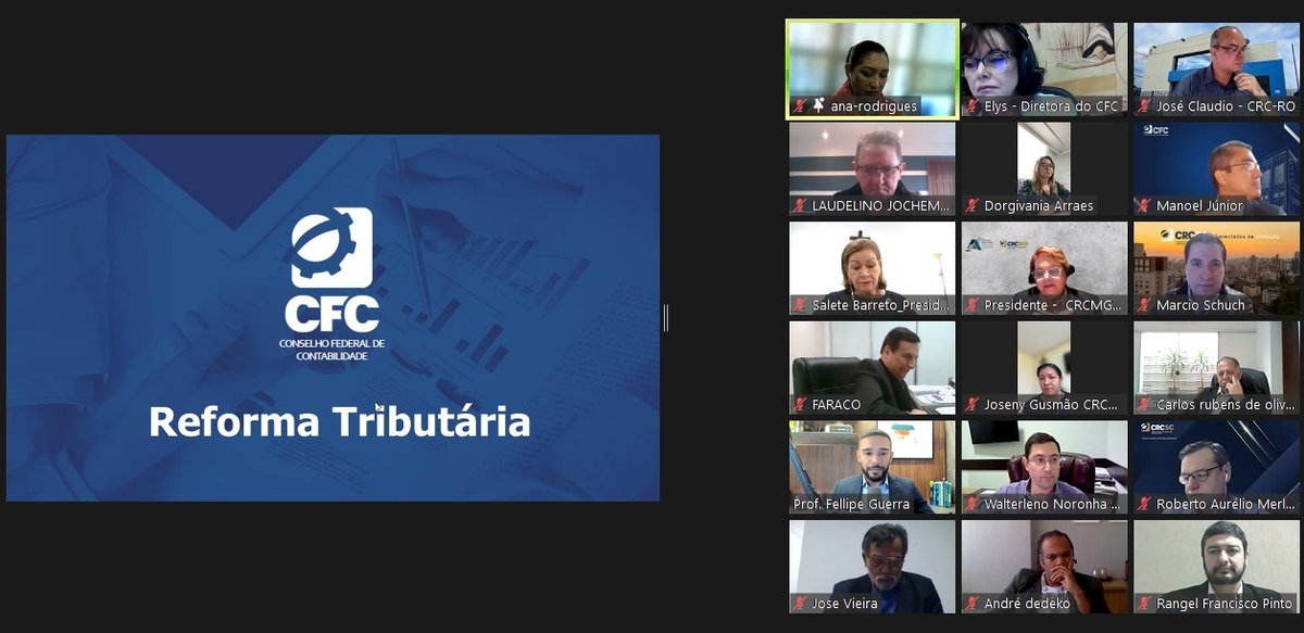 CRC_Ceara's tweet photo. #CRCCEINFORMA

Presidente do CRCCE, Fellipe Guerra, realiza apresentação para Presidentes do Sistema CFC/CRCs sobre os pontos de atenção levantados pelo Grupo de Estudos do Conselho Federal de Contabilidade a respeito da Reforma Tributária discutida no Congresso Nacional. https://t.co/5Q56q7aqcp