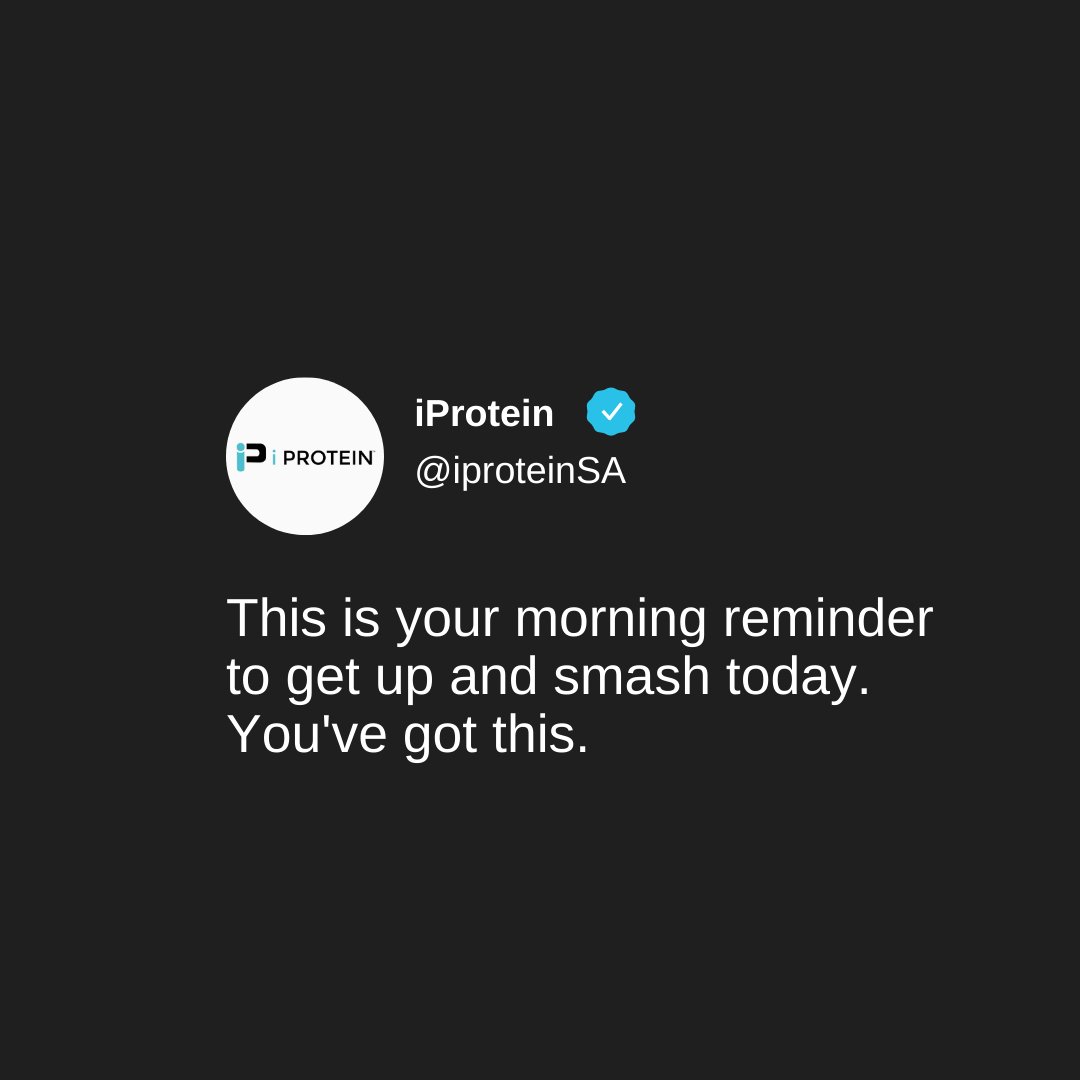 iprotein_sa's tweet image. Rise and Shine! It's Time to Conquer the Day. 💪✨ This is your morning reminder to get up, seize the moment, and smash today's goals. You've got this! 

​-Save on quality supplement​
-Free delivery for orders above R450

👉 buff.ly/3d732OO 

#iprotTeam #maketheshift