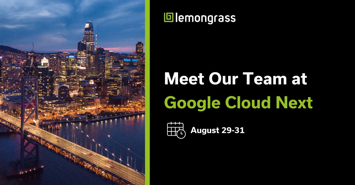 LemongrassCloud's tweet image. We&apos;re looking forward to celebrating the latest in SAP on Cloud innovations and technologies at Google Cloud Next, in San Francisco from August 29-31. hubs.ly/Q01_Yr390
#SAPonCloud #GoogleCloud #GoogleNext