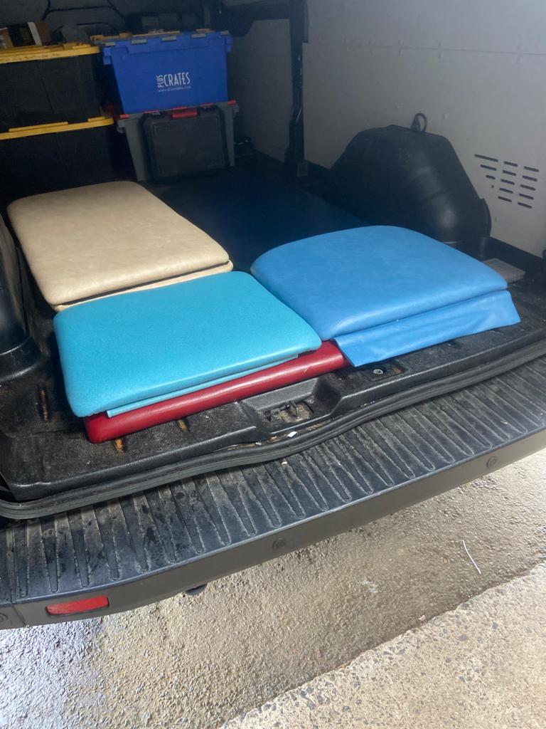 Backupmedical's tweet photo. Heading up North today to deliver these re-upholstered couches. Two had a colour rebrand and one was badly damaged. It’s much more cost effective to repair than to replace. Give us a call for a quote.

e. info@backupmedical.co.uk

t. 01563 550 836 https://t.co/pEWbCqvaeZ