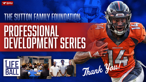 Former football student-athlete Courtland Sutton '17 and The Sutton Family Foundation make a $300,000 gift to benefit the Life After Ball Program and name The Sutton Family Foundation Professional Development Series. #ShapingChampions

🗞️: bit.ly/3EfxZxU