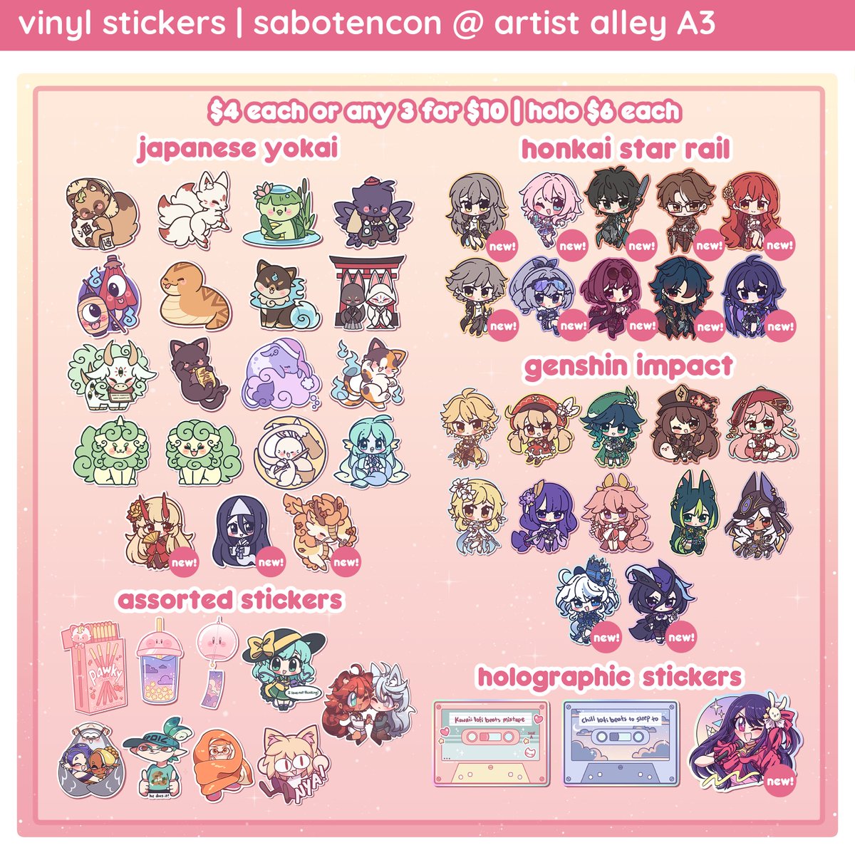 lots of new stuff will be debuting, and ill even be bringing gachapon machines! even if you can't come, you can use this catalog as a lil sneak peek for things to come in future store updates 🫶 