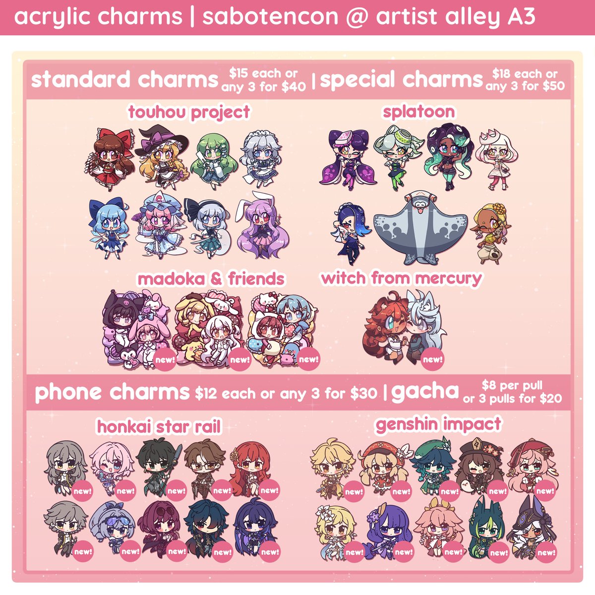 lots of new stuff will be debuting, and ill even be bringing gachapon machines! even if you can't come, you can use this catalog as a lil sneak peek for things to come in future store updates 🫶 