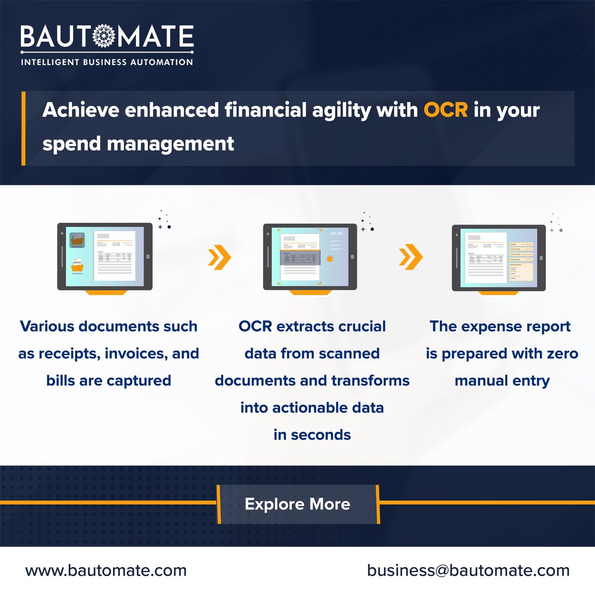Unlock Strong Financial Health with OCR in Your Spend Management! 
Gain real-time insights, reduce errors, and drive your organization's financial health to new heights. Contact us to explore more - bautomate.com/ocr-software/ 

#OCR #cognition #spendmanagement #spendanalysis