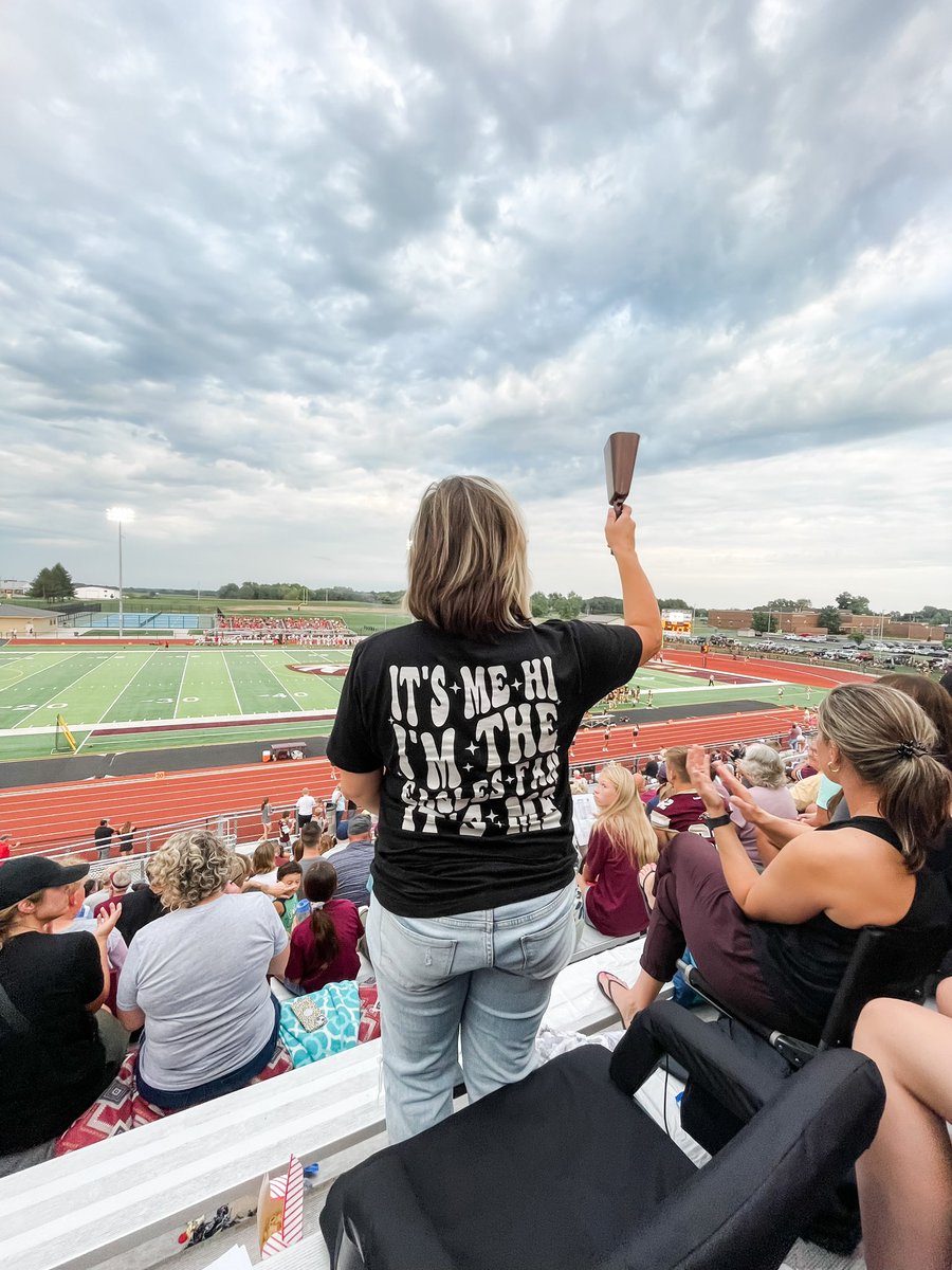TheFlyFox_Kayla's tweet photo. Coaches’ wives STAND UP. Cowbell in hand, ready to cheer, defend, and serve our team. 🏈❤️🏈 https://t.co/ZuJIRjzEQY