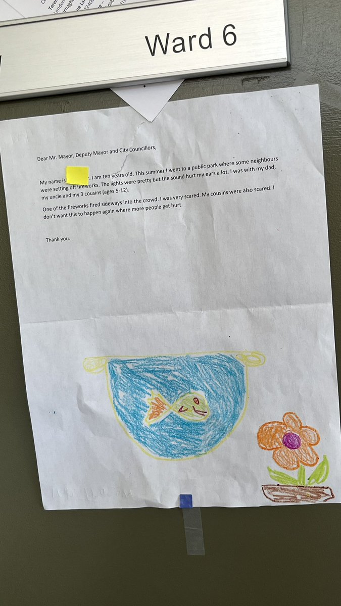 strosow's tweet image. My council office gets a lot of emails and drop-offs, many form-letters. But this one was very special and is taped to my door. Few words, but deep meaning. Thank you so much to the author!