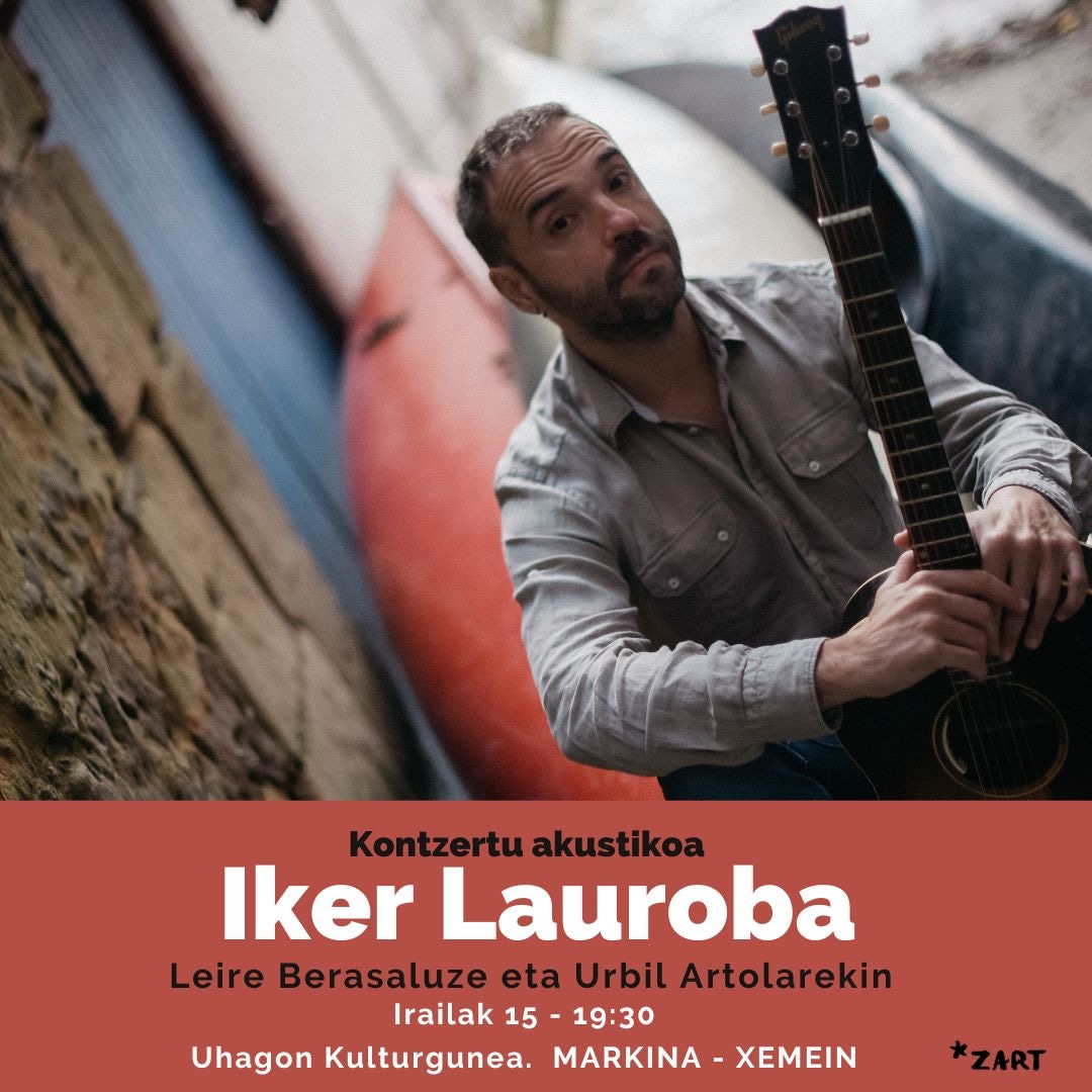 📢📢 Iraila politto datoooor!! 🎶🎶

15ean, larunbatarekin, <a href="/ikerlauroba/">iker Lauroba</a> kontzertua Markinan!!
Saio berezia @LeireBerasaluze eta @urbilartola -rekin batera.

19:30ean izango da Uhagon Kulturguneko terrazan  eta 🎟️🎟️sarrera librea izango da edukiera bete arte!

<a href="/Uhakulturgunea/">Uhagon kulturgunea</a>