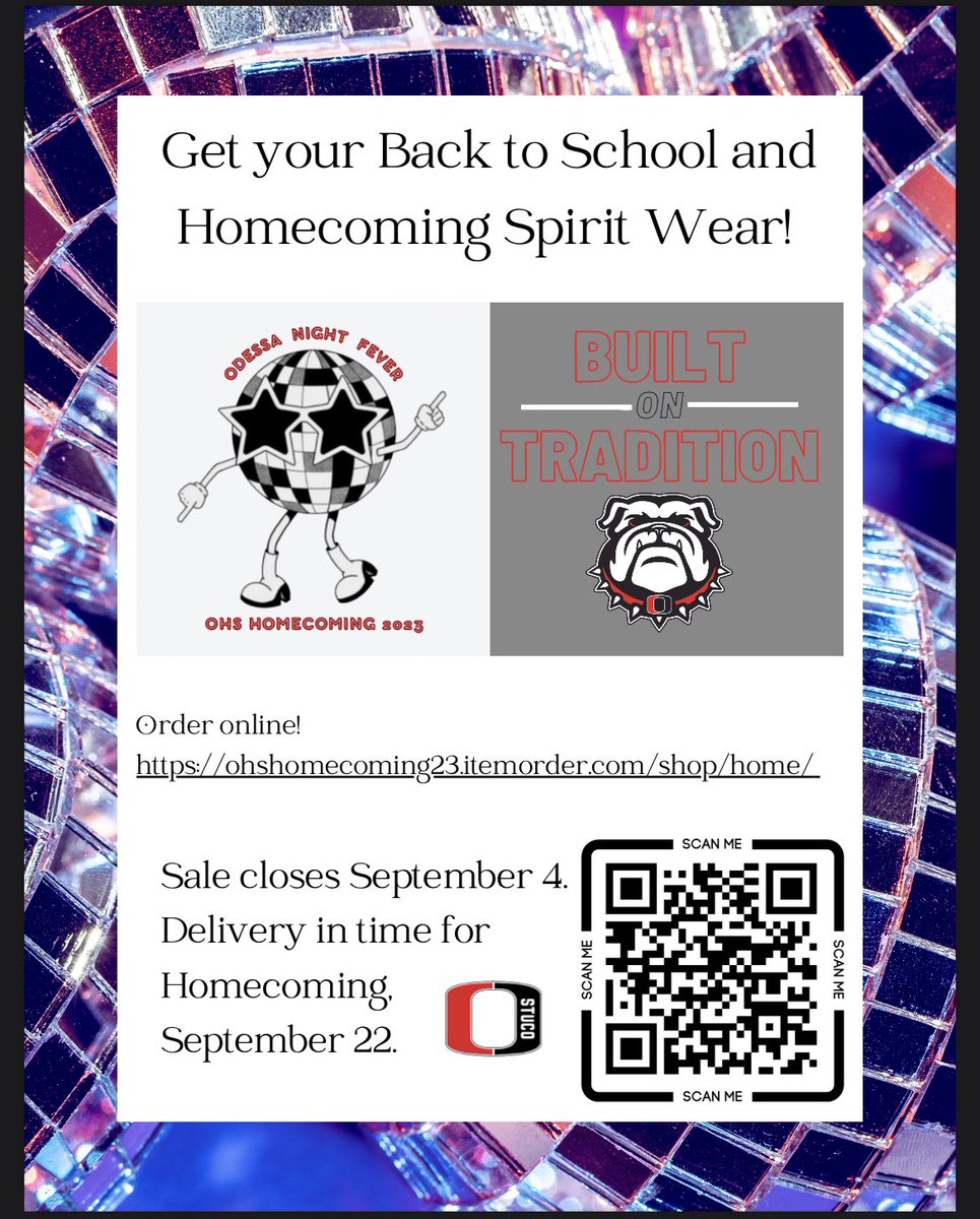 Be sure and get your Homecoming shirts ordered!!