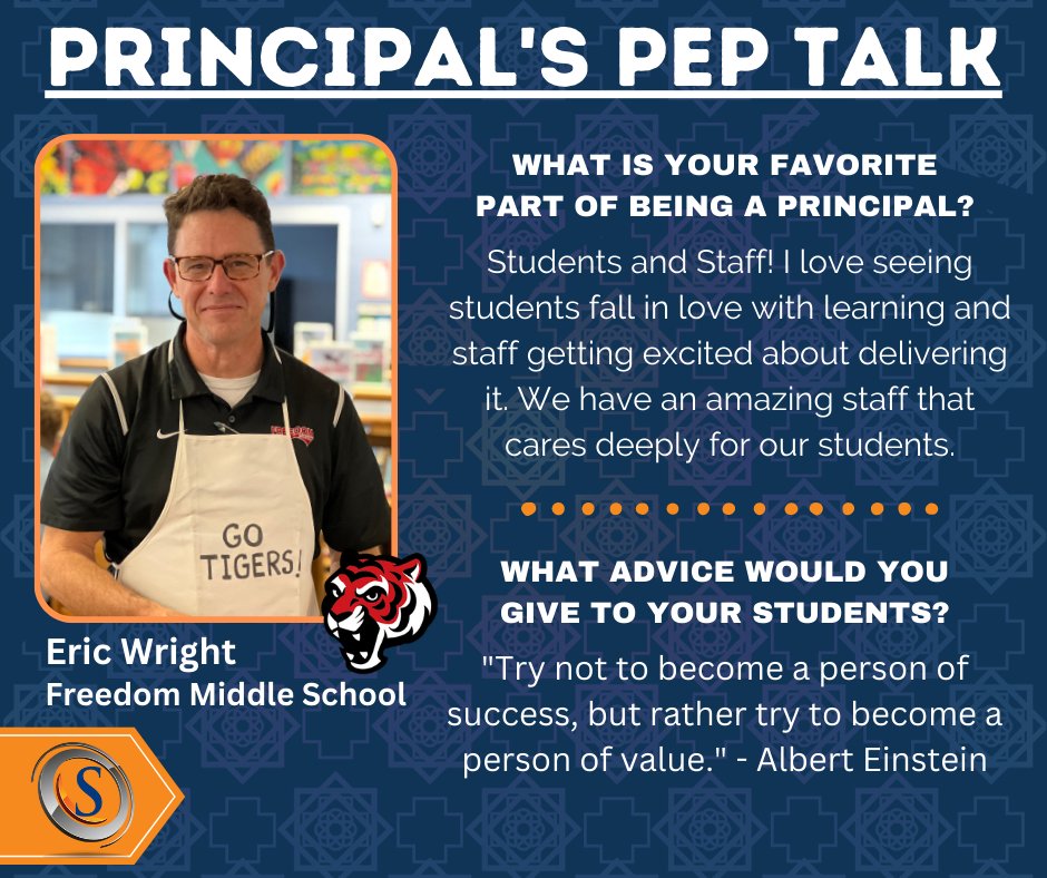 Principal's Pep Talk Eric Wright Freedom Middle School #wearespotsy