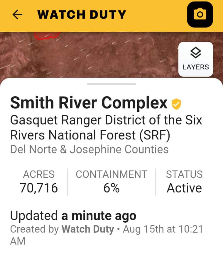 Yay ... we have some containment 🙌. 6%

#DelNortecounty #smokey #youngathlete #Redwoodforest