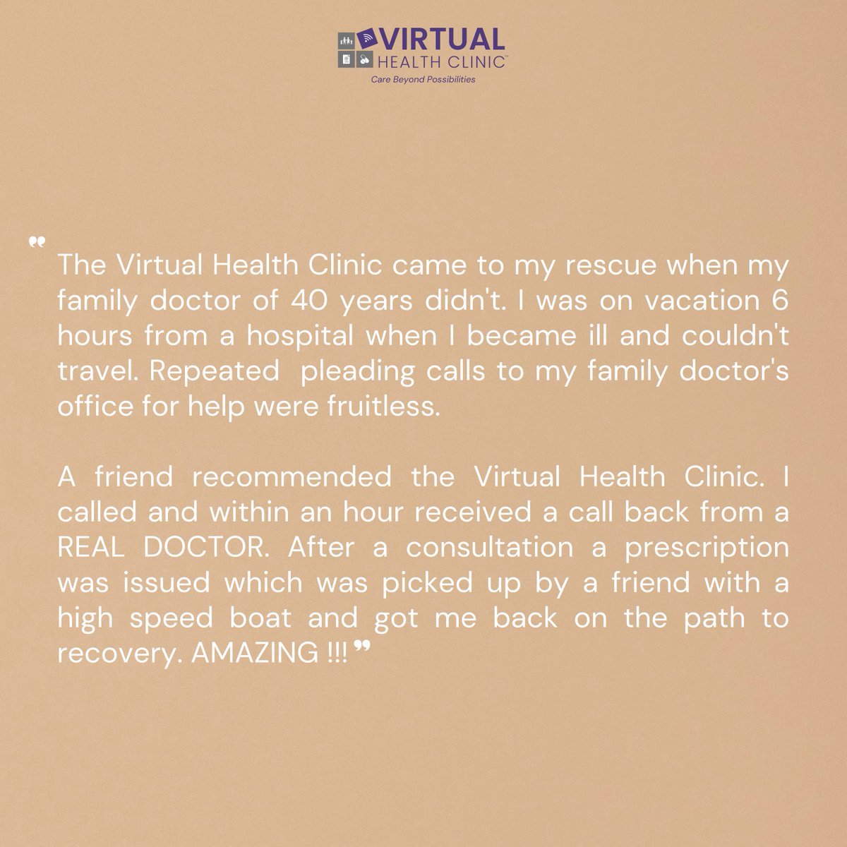 MyVirtualCare's tweet photo. Real patient experiences. Real reviews.

Book your appointment online or by phone 👇
Virtual Health Clinic™
844-222-7200
https://t.co/ylv0XoZOil
,
,
,
#virtualhealthclinic #myvirtualhealth #virtualcare #virtualdoctors #toronto #ontario #canada #telehealth https://t.co/ICtIpmCxAS